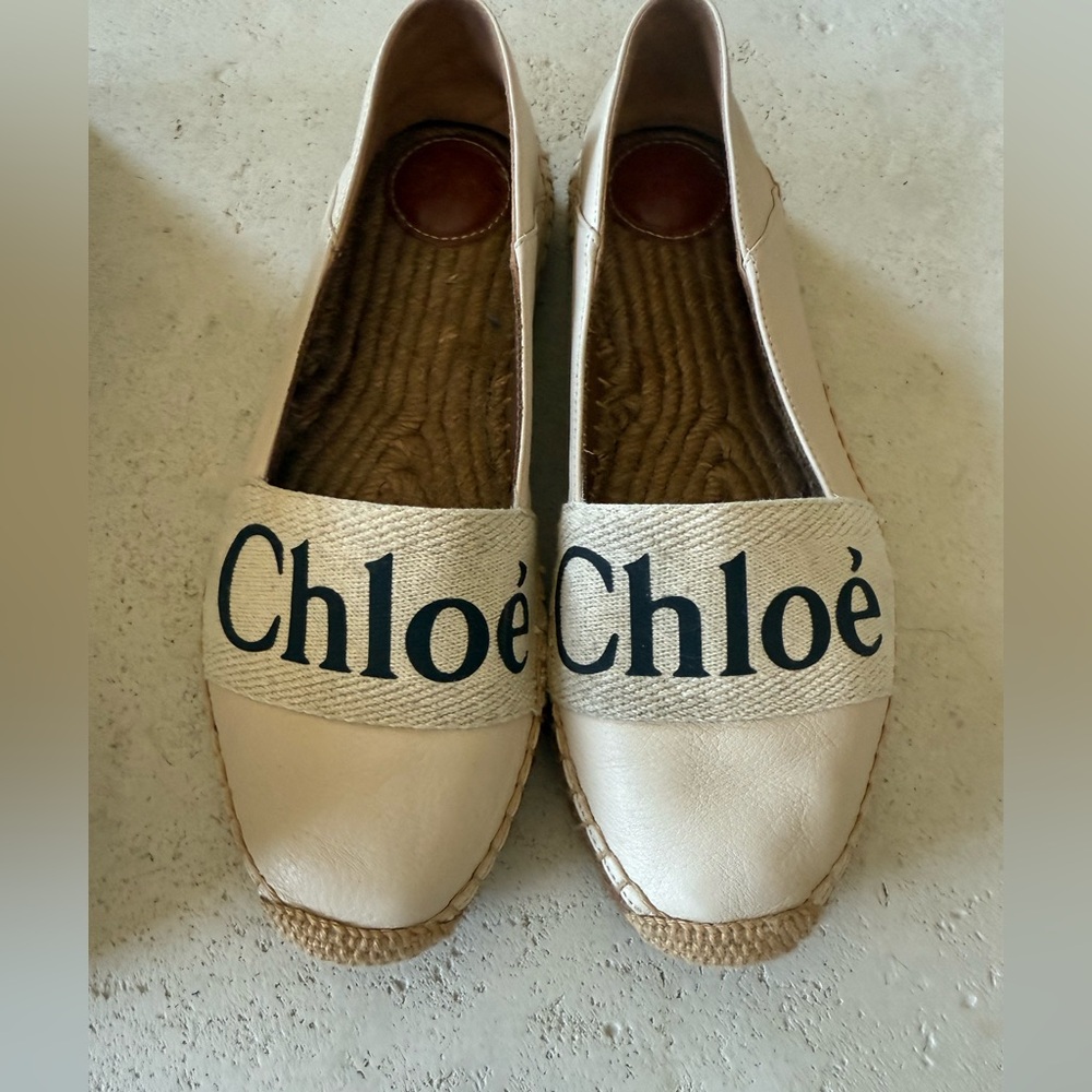 Authentic Chloe Cream Espadrilles